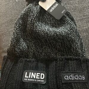 Adidas Charcoal and Black Knit Beanie
